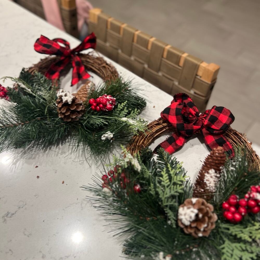 (2) Small Christmas Wreaths